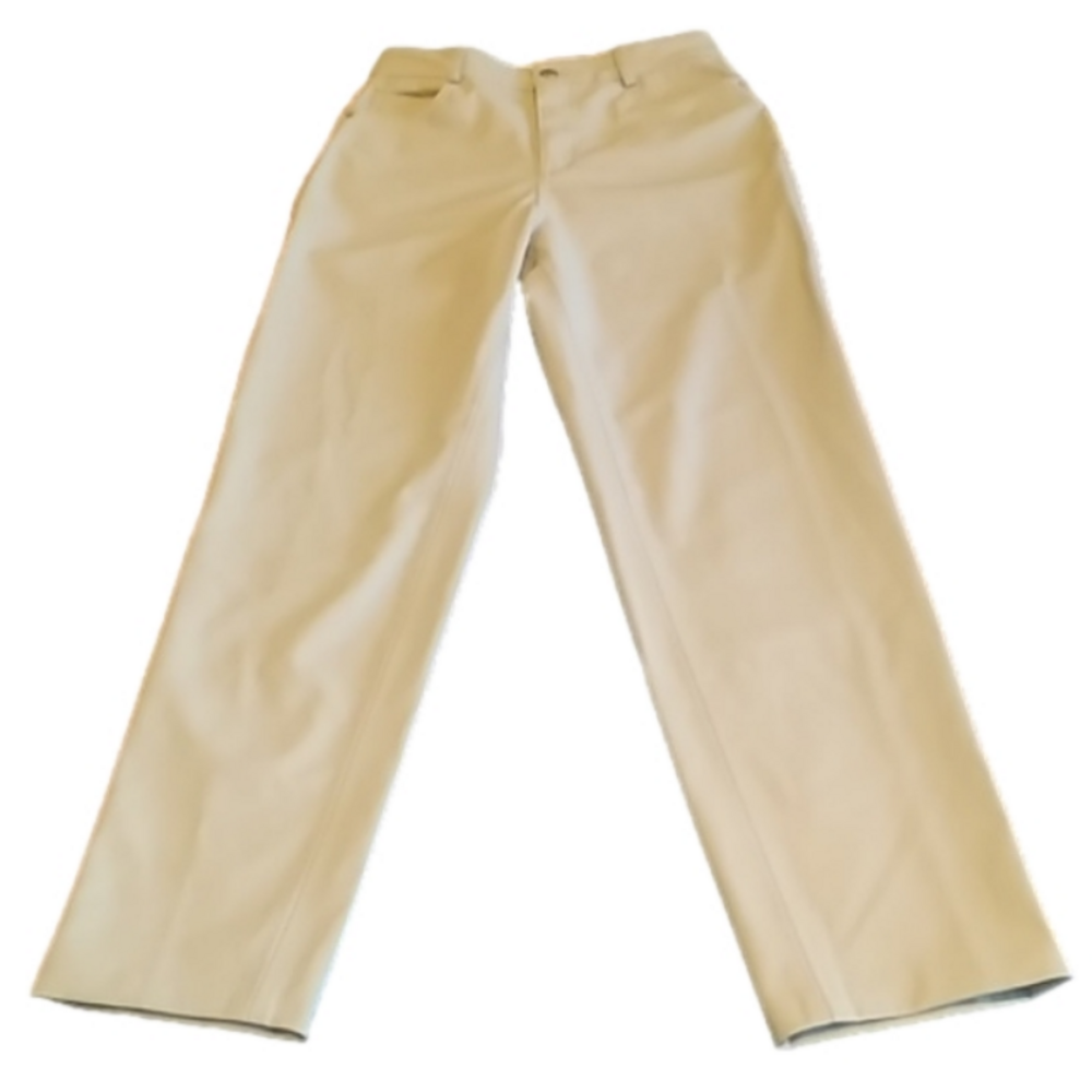 NWOT ZARA Ecru faux leather Mid Rise Straight Leg Pants Size 2 - Picture 5 of 15